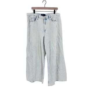 Gap Baggy Jeans Light Wash 16/33R Wide Leg Acid Wash High Rise Streetwear